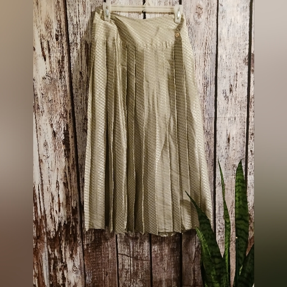 80s Vintage Jac Dale Silver Pleated Maxi Skirt - Picture 5 of 16